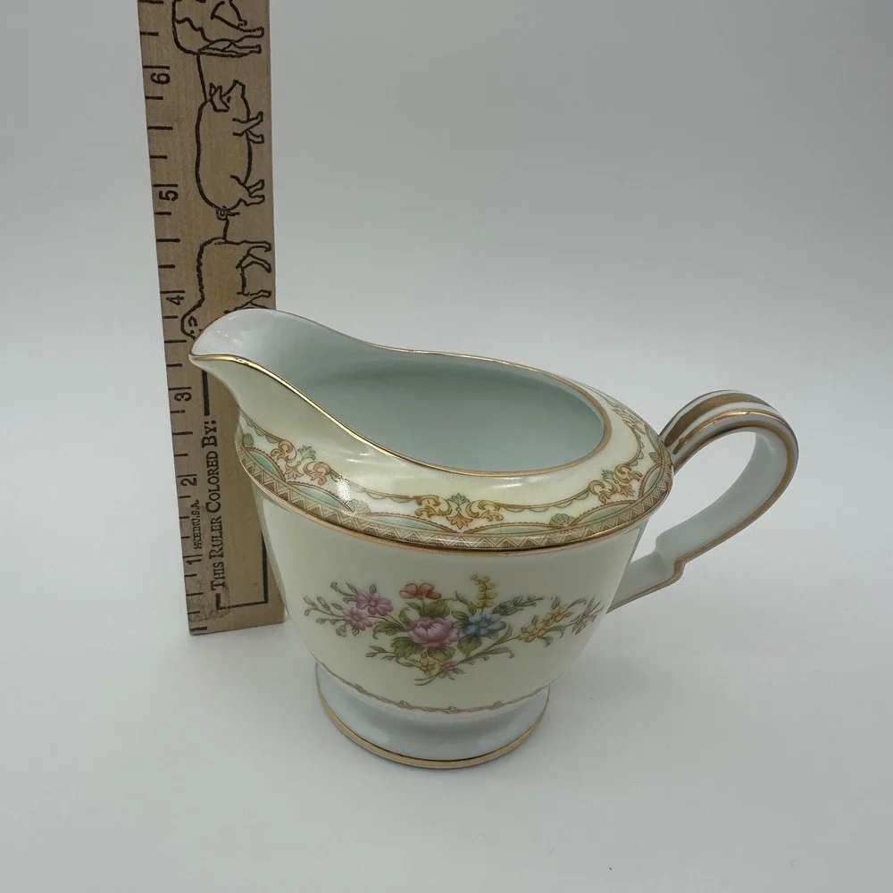 Noritake Sherwood 3926 Demitasse Set Coffee Pot Creamer Sugar 8 Cups Saucers